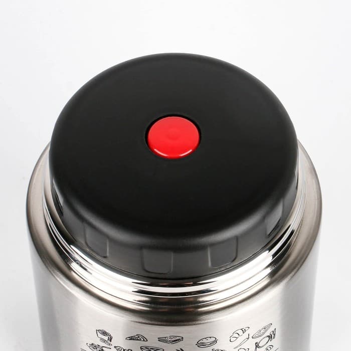 Термос для еды Мастер К «Приятного аппетита», 800 мл, нержавеющая сталь, серебристый, чёрный