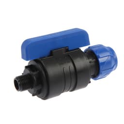 Кран шаровой ПНД Valfex, d=25 мм × 1/2", цанга/наружная резьба, разборный