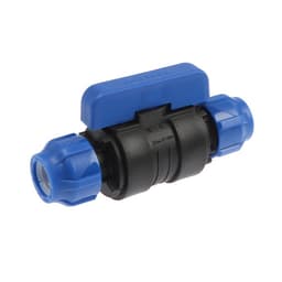 Кран шаровой ПНД Valfex, d=20×20 мм, цанга/цанга, разборный