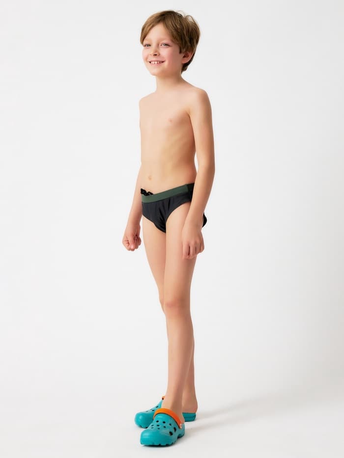 Плавки купальные для мальчика MINAKU, серые, цвет хаки, рост 110-116 см