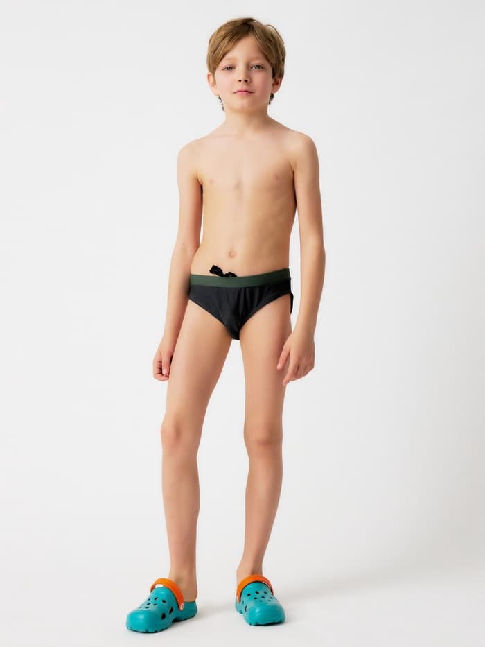 Плавки купальные для мальчика MINAKU, серые, цвет хаки, рост 134-140 см