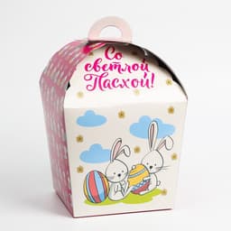 Коробка подарочная пасхальная «Крольчата», 17×17×26 см