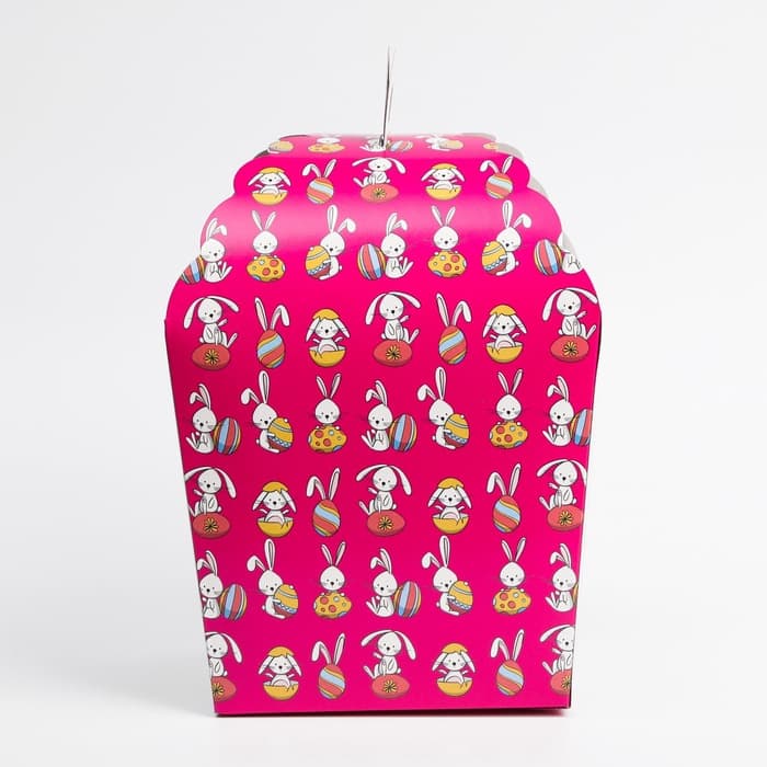 Коробка подарочная пасхальная «Крольчата», 17×17×26 см