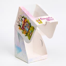 Коробка подарочная пасхальная с окном «Пасхальный домик», 12.5×9.5×9.5 см