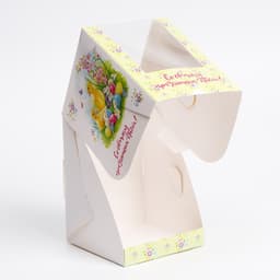 Коробка подарочная пасхальная с окном «Цыплята», 12.5×9.5×9.5 см