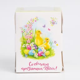 Коробка подарочная пасхальная с окном «Цыплята», 12.5×9.5×9.5 см