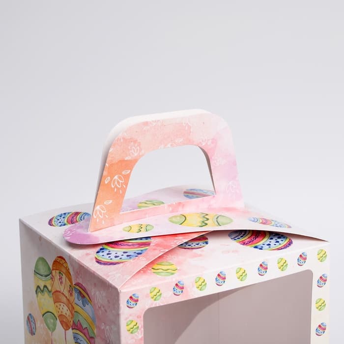 Коробка подарочная пасхальная «Пасхальная корзинка с кроликом», 15×15×18 см