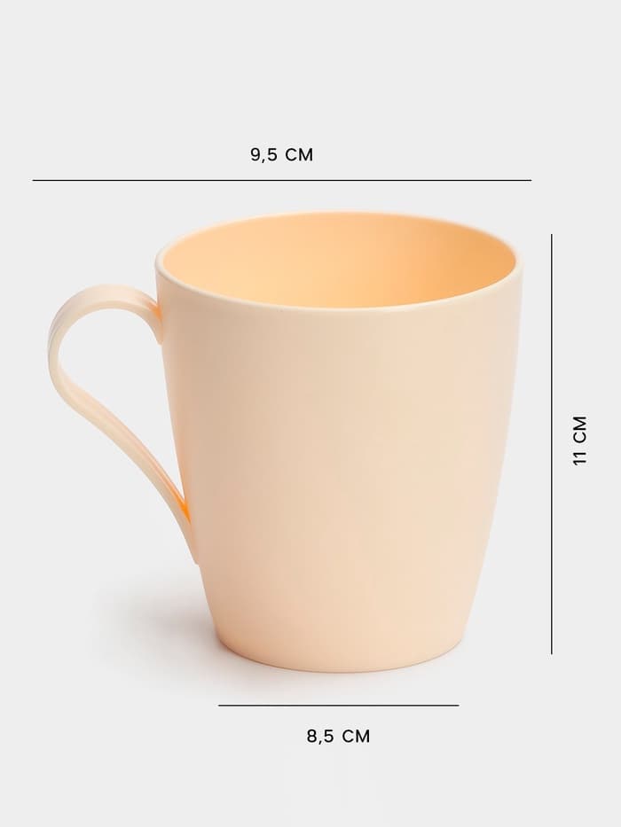 Кружка пластиковая «Нова», 400 мл, d=8.5 см, h=9.5 см, МИКС