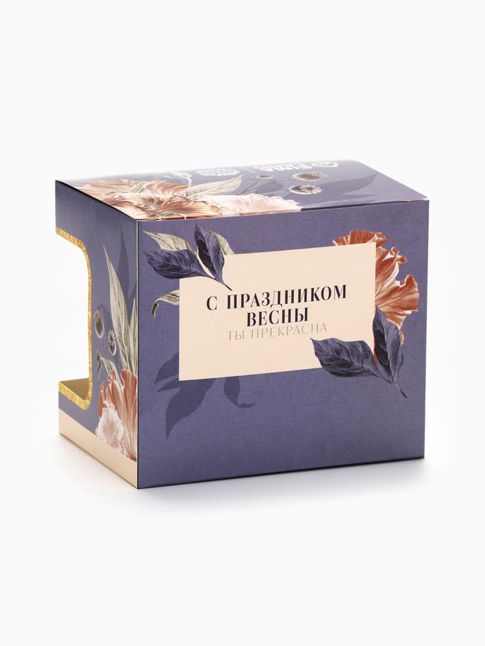 Подарочный набор «8 марта»: чай чёрный «ваниль и карамель» 50 г, кружка 300 мл.