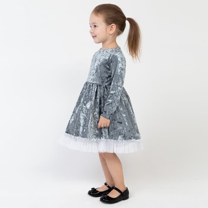 Платье нарядное для девочки KAFTAN «Куколка», серо-голубое, рост 86-92 см