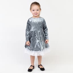 Платье нарядное для девочки KAFTAN «Куколка», серо-голубое, рост 86-92 см