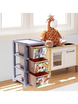 Комод пластиковый детский «Счастливое детство», 3 секции