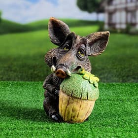 Садовая фигура из полистоуна «Кабан с жёлудем», 22×15×28 см