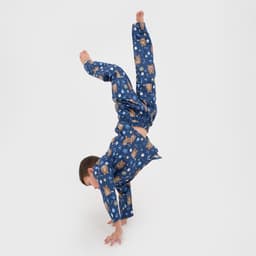 Пижама детская: рубашка, брюки KAFTAN «Мишки», синяя, рост 110-116 см