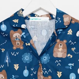 Пижама детская: рубашка, брюки KAFTAN «Мишки», синяя, рост 110-116 см