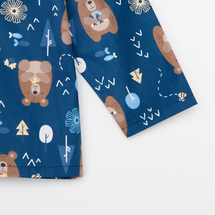 Пижама детская: рубашка, брюки KAFTAN «Мишки», синяя, рост 110-116 см