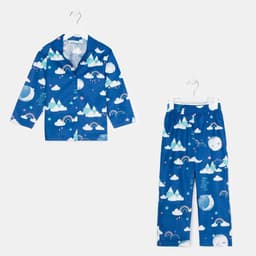 Пижама детская: рубашка, брюки KAFTAN «Луна», синяя, рост 98-104 см