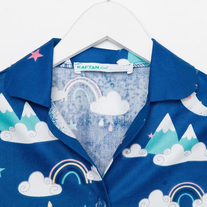 Пижама детская: рубашка, брюки KAFTAN «Луна», синяя, рост 98-104 см
