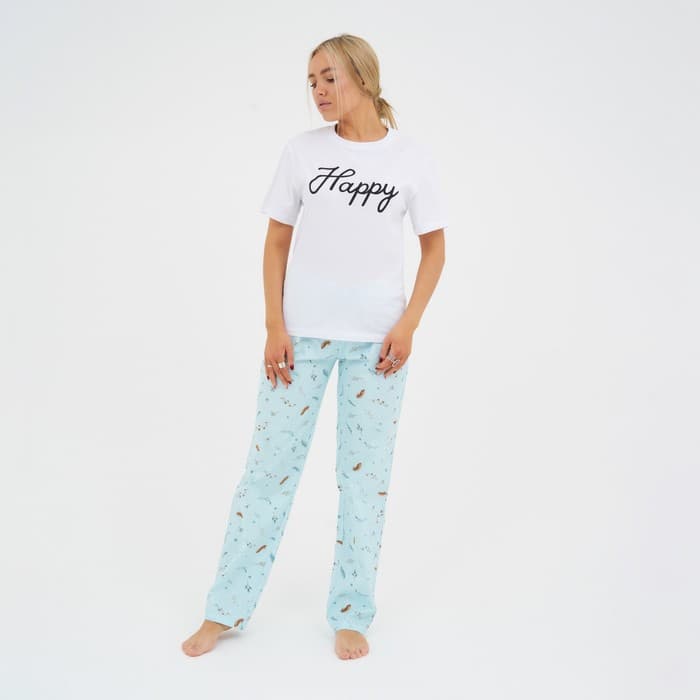 Брюки домашние женские KAFTAN Light, размер 44-46, голубые