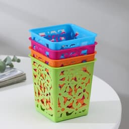 Корзина для хранения «Цветы», пластик, 9×9×10 см, МИКС