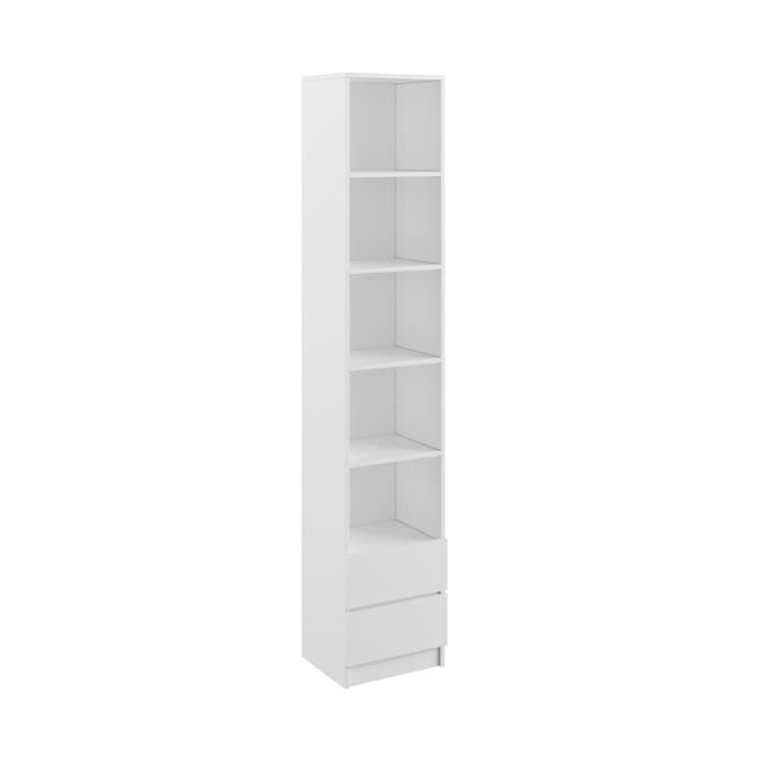 Шкаф - стеллаж «Клик Мебель. Мадера», 2 ящика, 400×350×2100 мм, цвет белый