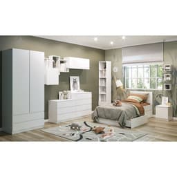 Шкаф - стеллаж «Клик Мебель. Мадера», 2 ящика, 400×350×2100 мм, цвет белый