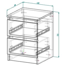 Тумба прикроватная «Клик Мебель. Мадера», 2 ящика, 400×420×554 мм, цвет белый