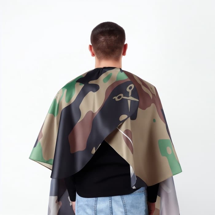 Пеньюар парикмахерский, с крючком, хаки