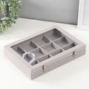 Шкатулка для браслетов «Серый туман», бархат, 5×20×28 см