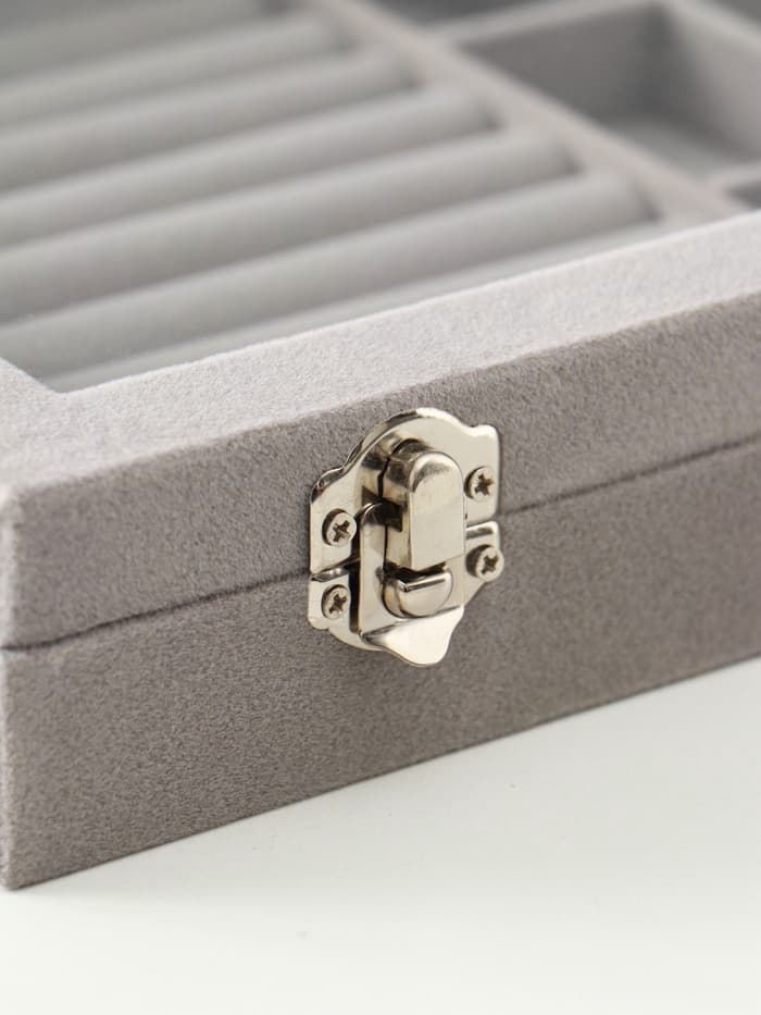 Шкатулка для украшений «Серый туман», бархат, с замком, 5×20×28 см