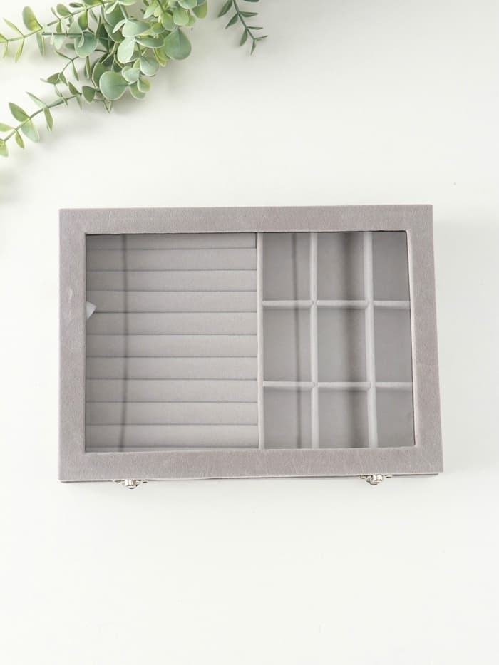 Шкатулка для украшений «Серый туман», бархат, с замком, 5×20×28 см