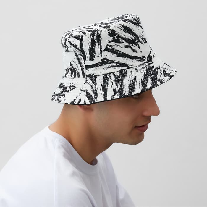 Панама женская MINAKU Tie-dye, черно-белая, размер 56-58