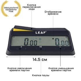 Электронные шахматные часы LEAP FIDE PQ9917, пластик, точность хода