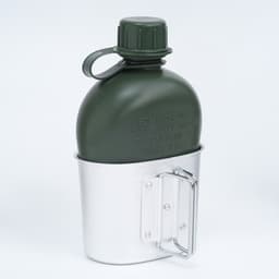 Фляжка армейская походная Adventure, 1 л, для воды, с котелком, пластиковая, зелёная