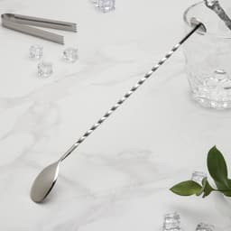 Ложка барная с мадлером из нержавеющей стали, длина 32 см, серебристая