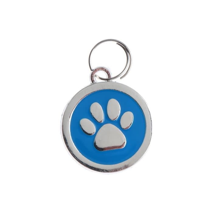 Адресник под гравировку «Лапа», 2.5 см, металл, голубой