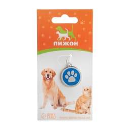 Адресник под гравировку «Лапа», 2.5 см, металл, голубой