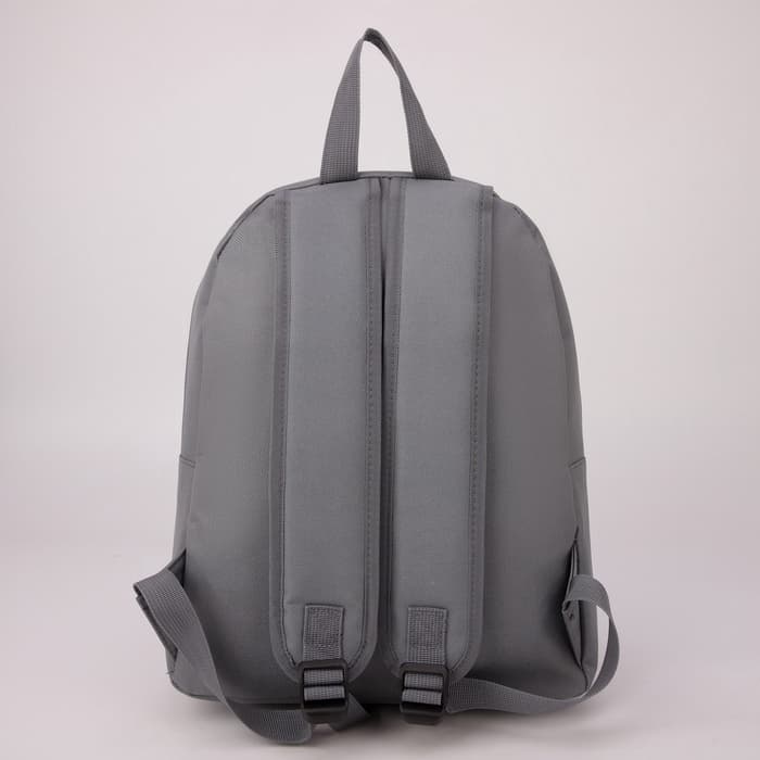 Рюкзак школьный текстильный «Значки», 37×33×17 см, с липучками, серый