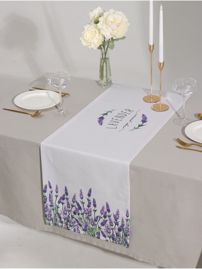 Дорожка на стол «Этель» Lavender 40×146 см, 100% хлопок, саржа 190 г/м²