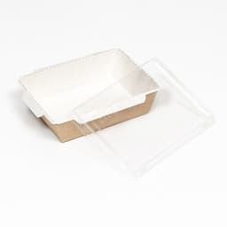 Салатник одноразовый, контейнер с прозрачной крышкой, крафт, 0.5 л, 16×12×4.5 см