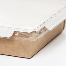 Салатник одноразовый, контейнер с прозрачной крышкой, крафт, 0.5 л, 16×12×4.5 см