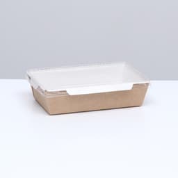 Салатник одноразовый, контейнер с прозрачной крышкой, крафт, 0.8 л, 19×13×5.5 см