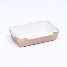 Салатник одноразовый, контейнер с прозрачной крышкой, крафт, 0.8 л, 19×13×5.5 см