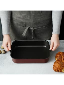 Противень Доляна Promo, 19×25 см, h=5.5 см, антипригарное покрытие, бордовый