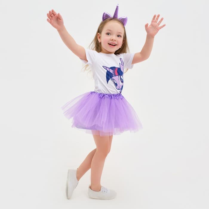 Набор для фотосессии KAFTAN «Искра»: юбка и ободок, фиолетовый, рост 86-110