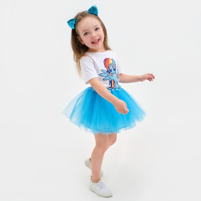 Набор для девочки (ободок и юбка-пачка) «Радуга», размер 30 (98-104 см), голубой