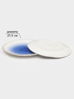 Набор посуды Доляна «Космос», 16 предметов: 4 тарелки d=21 см, 4 тарелки d=27.5 см, 4 миски d=13 см, 4 кружки 400 мл, фарфор, белый, синий