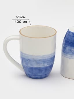 Набор посуды Доляна «Космос», 16 предметов: 4 тарелки d=21 см, 4 тарелки d=27.5 см, 4 миски d=13 см, 4 кружки 400 мл, фарфор, белый, синий