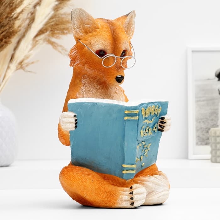 Фигура гипс «Лиса с книгой», 30×19×17 см