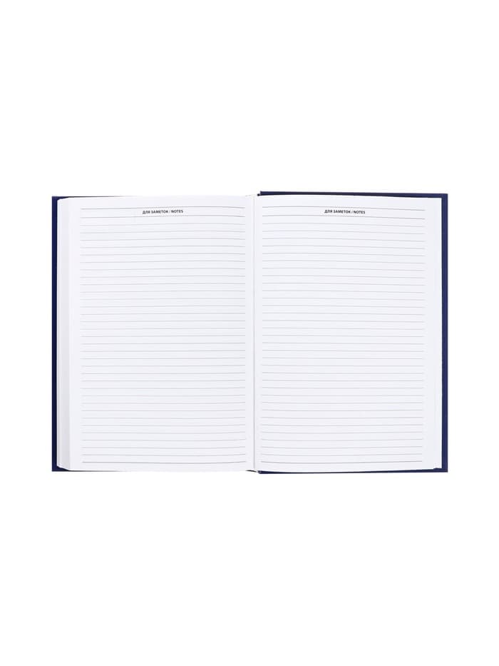 Ежедневник недатированный А5, 160 листов, обложка бумвинил, синий